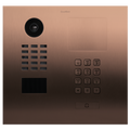DoorBird IP Video Door Station D2101KH for single family homes, Stainless steel V4A, brushed, PVD coating with bronze-finish, 1 call button, keypad module, Part# 423869950
