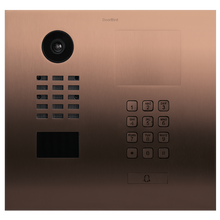 DoorBird IP Video Door Station D2101KH for single family homes, Stainless steel V4A, brushed, PVD coating with bronze-finish, 1 call button, keypad module, Part# 423869950
