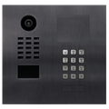 DoorBird IP Video Door Station D2101KH for single family homes, Stainless steel V4A, brushed, PVD coating with titanium-finish, 1 call button, keypad module, Part# 423869967
