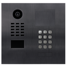 DoorBird IP Video Door Station D2101KH for single family homes, Stainless steel V4A, brushed, PVD coating with titanium-finish, 1 call button, keypad module, Part# 423869967

