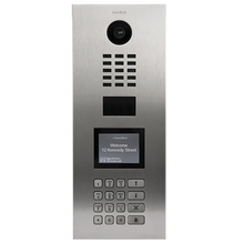 DoorBird IP Video Door Station D21DKV for multi tenant buildings, Stainless steel V4A (salt-water resistant), brushed, display module, keypad module, Part# 423870857
