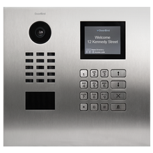 DoorBird IP Video Door Station D21DKH for multi tenant buildings, Stainless steel V4A (salt-water resistant), brushed, display module, keypad module, Part# 423870888
