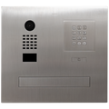 DoorBird IP Video Door Station D2101FPBK, flush-mounted postbox for single family homes, stainless steel V2A, brushed, 1 call button, keypad module, Part# 423866706