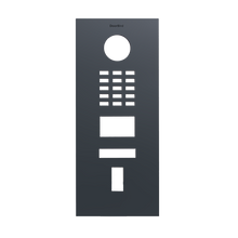 Front panel (e.g. as replacement part) for DoorBird D2101FV EKEY, Stainless steel V4A, powder-coated, semi-gloss, RAL 7016, Part# 423868656