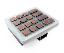 Keypad module with 16x Stainless steel V4A, brushed, PVD coating with bronze-finish, keys for DoorBird D21DKx, Part# 423868168