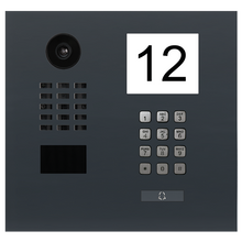 Doorbird IP Video Door Station D2101IKH, For single-family houses and commercial buildings, Stainless steel V4A, powder-coated, semi-gloss, RAL 7016,  with 1 unit Info Module, Keypad Module, 1 Call Button
