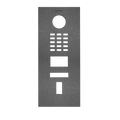 Front panel (e.g. as replacement part) for DoorBird D2101FV EKEY, stainless steel V4A, powder-coated, semi-gloss, DB 703 pearled dark grey