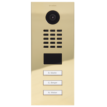 DoorBird IP Video Door Station D2103V, Stainless steel V4A, high-gloss polished, PVD coating with brass-finish, LAST ORDER CALL, Part# 423862593
