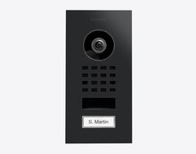 Doorbird D1101V-F, FLUSH-MOUNT IP VIDEO DOOR STATION, Graphite black (Raven Polar), powder-coated, semi-gloss, Part# 423874107
