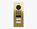 Doorbell D1102V-F, FLUSH-MOUNT IP VIDEO DOOR STATION, Brass-finish as PVD coating, stainless steel V4A, high-gloss polished, Part# 423878808