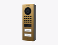 Doorbird D1102V-S, SURFACE-MOUNT IP VIDEO DOOR STATION, Gold-finish as PVD coating, stainless steel, brushed, Part# 423878433