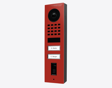 Doorbird D1102FV-S, FINGERPRINT 50 SURFACE-MOUNT IP VIDEO DOOR STATION, RAL 3000, stainless steel, powder-coated, semi-gloss, Part# 423895157