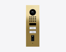 Doorbird D1102FV-F, FINGERPRINT 50 FLUSH-MOUNT IP VIDEO DOOR STATION, Brass-finish as PVD coating, stainless steel V4A, high-gloss polished,  Part# 423895249