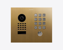 Doorbird D1101KH-C-F, CLASSIC FLUSH-MOUNT IP VIDEO DOOR STATION, Gold-finish as PVD coating, stainless steel, brushed, Part# 423879812