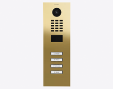 Doorbird D2104V, IP VIDEO DOOR STATION, Brass-finish as PVD coating, stainless steel V4A, high-gloss polished, Part# 423886391