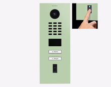 Doorbird D2102FV-FP50, FINGERPRINT 50 IP VIDEO DOOR STATION, RAL 6019, stainless steel, powder-coated, semi-gloss. Part# 423896956