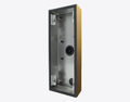 Doorbird D2102V/D2103V/D2101FV FINGERPRINT 50/D2101FV EKEY/D2101TFV SURFACE-MOUNTING HOUSING (BACKBOX), Gold-finish as PVD coating, stainless steel, brushed, Part# 423875746