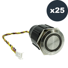 Doorbird Round call button for DoorBird D21x series, stainless steel, white backlit, 25 pieces, Part# 423872660