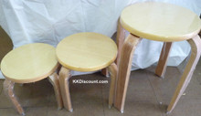 Round Stackable Wooden Stool