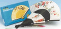 Folding Paper Hand Fan with Black Handle