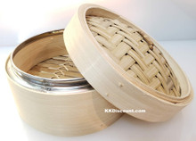 6 inch Stainless Steel Rim Bamboo Steamer