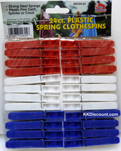 24 Plastic Spring Clothespins