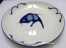 Blue Carp Fish 9 Inch Large Dish