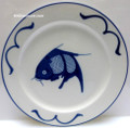 Blue Carp Fish 9 Inch Plate