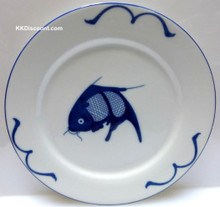 Blue Carp Fish 10 Inch Plate