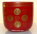 Small Red Round Incense Holder Pot