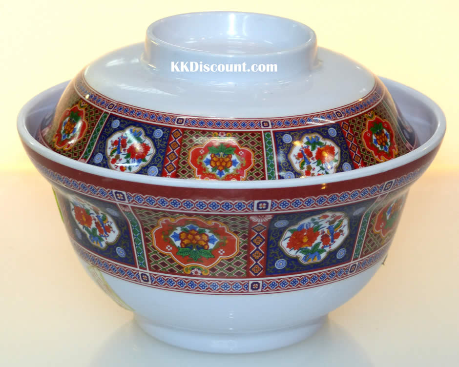 Kinglang Melamine Plastic 2 Color Soup Bowl with Lid J90