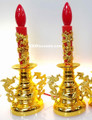 Large Electric Dragon Joss Candle Lamp Pair Set