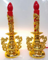 Small Electric Dragon Joss Candle Lamp Pair