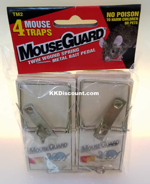 MouseGuard Small Mouse Traps 4 Pack with Metal Bait Pedal - K. K.