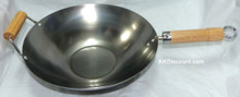 14 Inch Carbon Steel Flat Bottom Chinese Wok