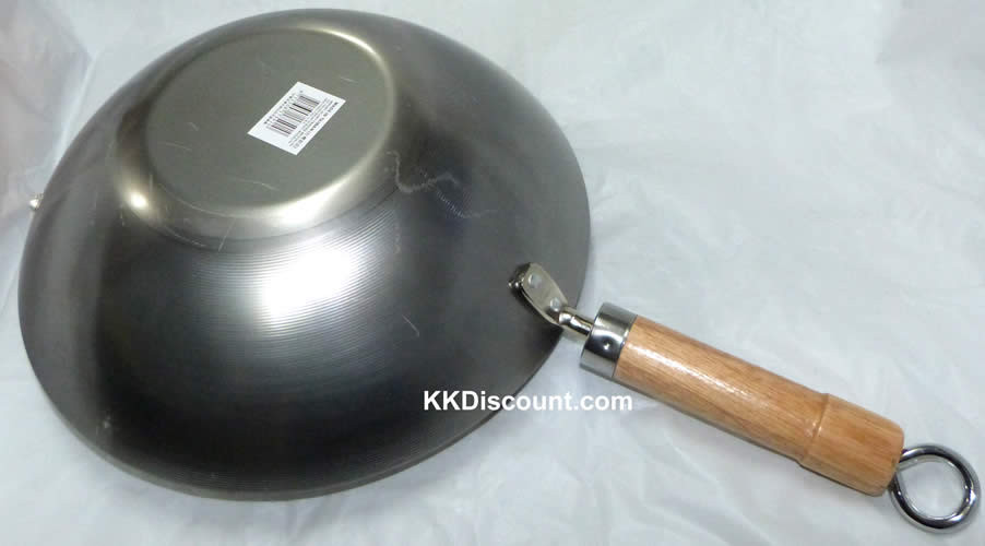 14 inch Stainless Steel Wok - Silver