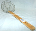 6 Inch Stainless Steel Basket Spider Skimmer with Bamboo Handle