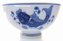 Modern Blue Koi Fish 5 Inch Rice Bowl