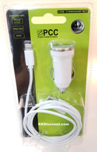 PCC Iphone Ipad Mini Ipod 4FT Lightning USB Cable with Car Charger
