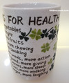 Lucky Four Leaf Clover Ten Ways to Good Health Cup