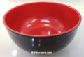 Two Tone Red Black Melamine 6 Inch Donburi Soba Bowl
