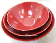 Two Tone Red Black Melamine Different Sizes Stacked Soba Noodle Bowls