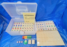 Ivory Mahjong Tiles Game Set with Numbers and English Instruction 