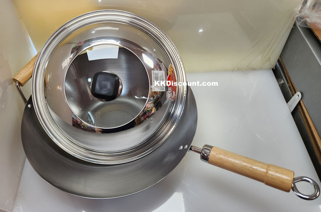 34cm Stainless Steel Glass Cover for 14 Inch Wok - K. K. Discount Store