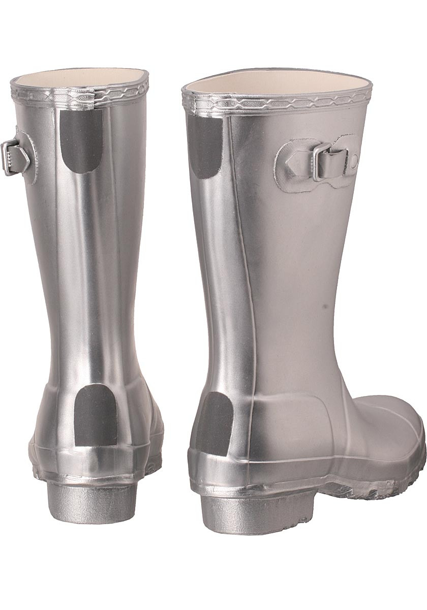 silver wellington boots