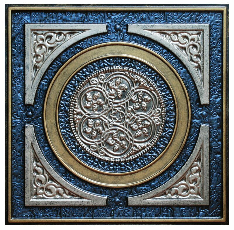 Steampunk V - FAD Hand Painted Ceiling Tile - #CTF-006-5