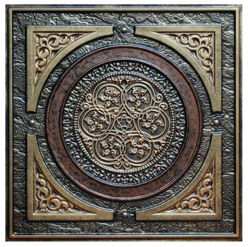  Steampunk III - FAD Hand Painted Ceiling Tile - #CTF-006-3