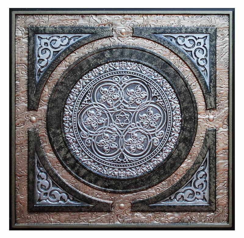  Steampunk II - FAD Hand Painted Ceiling Tile - #CTF-006-2