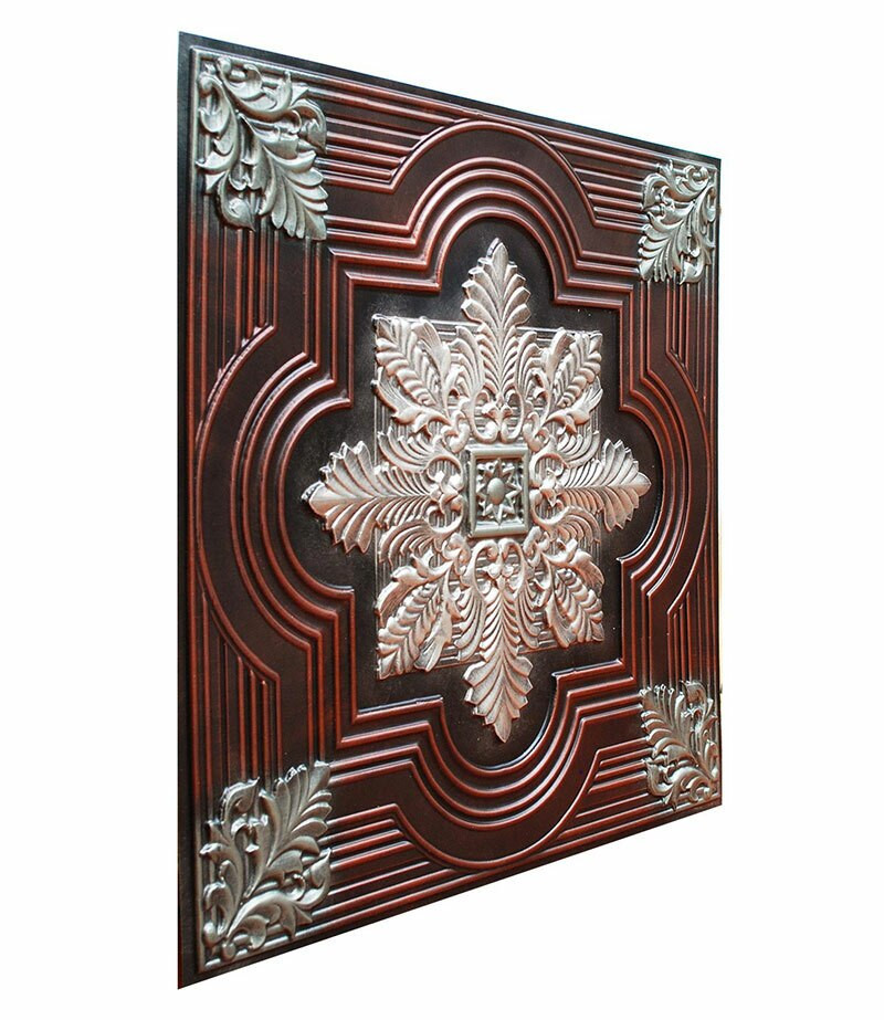 Large Snowflake III - FAD Hand Painted Ceiling Tile - #CTF-003-3