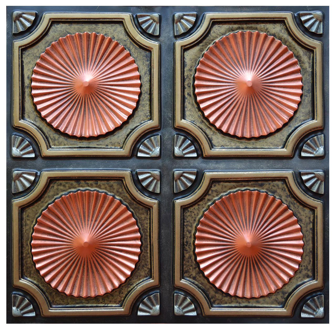Whirligigs III - FAD Hand Painted Ceiling Tile - #CTF-002-3